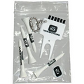 Business Card Golf Pack with 4 Tees/ Ball Marker/ Brush Divot Tool (2 1/8")